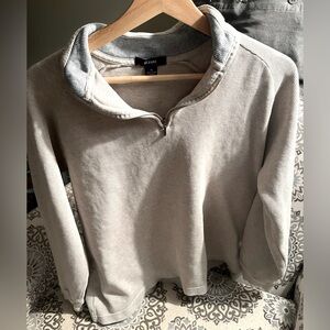 alfani tan half-zipper sweater